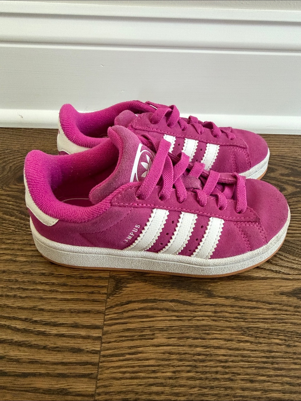 Kids Pink Suede Adidas Sneakers